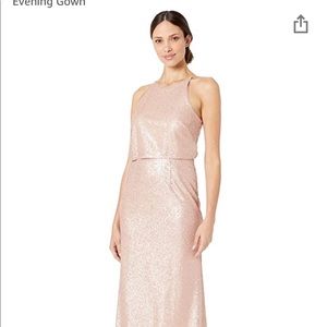 {Adrianna Papell} Blush Sequin Gown NWT size 16
